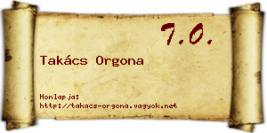 Takács Orgona névjegykártya