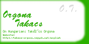 orgona takacs business card